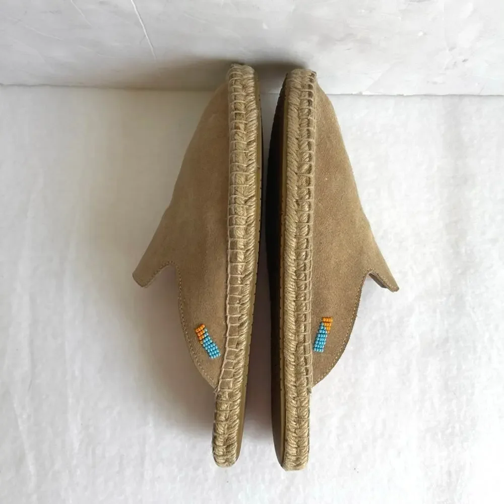Ubuntu Life Handmade Suede Espadrille Mule Shoes Size 9.5